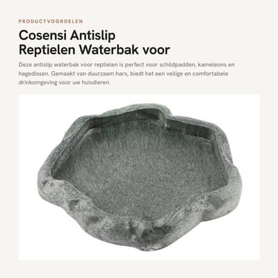 Dailygoods- Waterbak Antislip - Reptielen Feeder - Hars - Groene M - 18x14x2cm - Schokbestendig. - Reptielenvoerbak