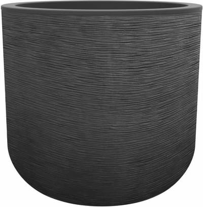 EDA Bloempot / plantenpot Graphit - rond - kunststof - antraciet - D39 x H37 cm - binnen en buiten