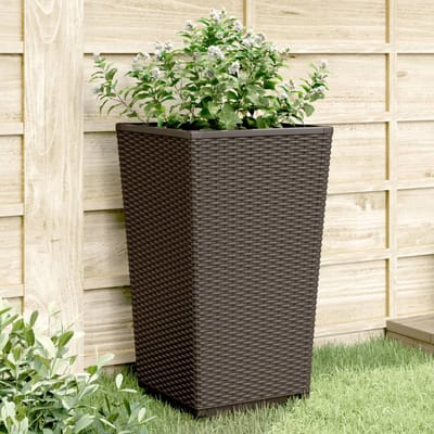 vidaXL - Plantenbakken - 2 - st - 32,5x32,5x57 - cm - polypropeen - bruin