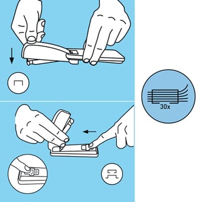 Grijze Handnietmachine MOD. 226 voor Kantoor en Thuis