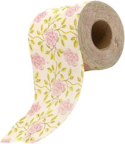 Decoratief Toiletpapier - Rol Papier - Feestdagen Decoratie - Delicaat Rozenpatroon - 10x10x0.1 cm - Diverse Kleuren