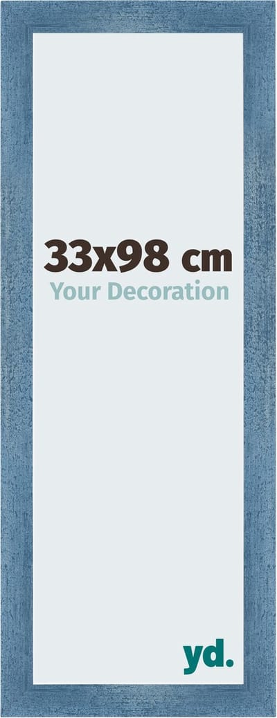 Your Decoration - Fotolijst 33x98 cm - MDF - Helder Blauw Geveegd - Mura