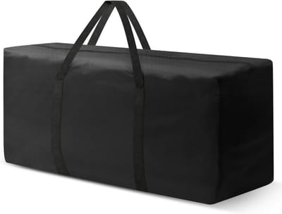 Kussentas voor Tuinkussens - 173 x 76 x 51 cm - Tuinmeubelhoes - Opberghoes Tuinmeubels - Waterbestendig Beschermhoes - Hoezen voor Tuinmeubelen - UV-bescherming - Zwart