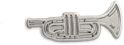 PINETS Zilveren Trompet Speld - Muziek Instrument Broche