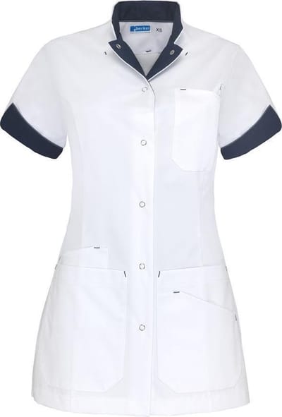 De Berkel zorgjas Livia-wit/navy-XS (B3319326804XS)