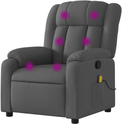 Massagestoel Stof - Relaxfauteuil Ligstoel - Ontspannen Thuis - Handmatige Ligfunctie - 78x92x98 cm - Donkergrijs