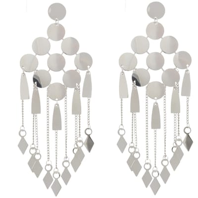 Behave – Grote zilverkleurige oorhangers dames – Statement sieraden – Feest & glamour stijl