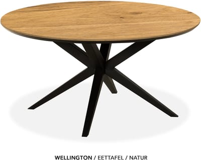Maxfurn - Eettafel rond met verjongde rand | Zeer krasvast | Kleur: Natur | diameter 120cm