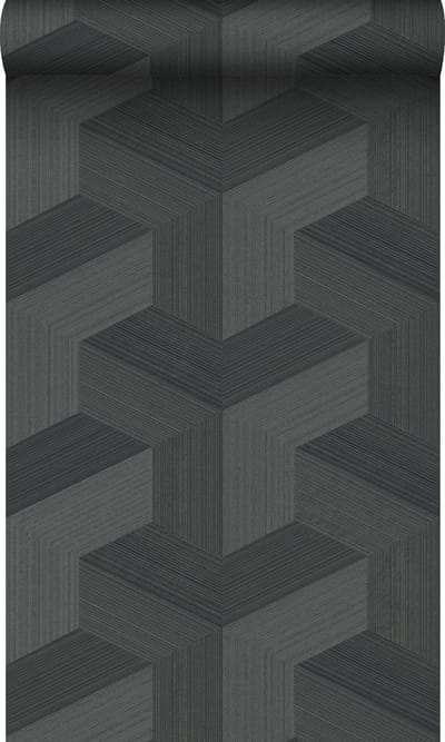 Origin Wallcoverings behang grafisch 3D motief zwart - 53 cm x 10.05 m - 347952