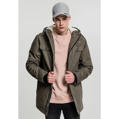 Urban Classics - Heavy Cotton Parka jas - S - Groen