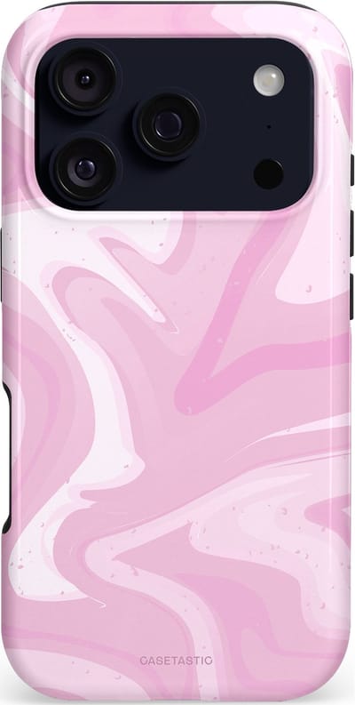 Casetastic hoesje geschikt voor Apple iPhone 17 Pro - MagSafe - Dubbellaagse bescherming - Zoet Roze Marmer - Fashion Case - Lichtroze Wit