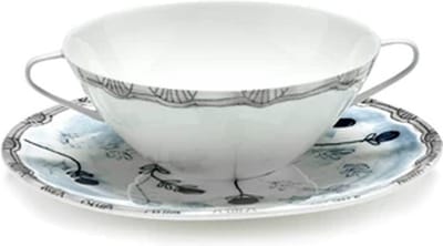 Serax Marni Midnight Flowers Mirtillo Tea soepkop 35cl + schotel blauw