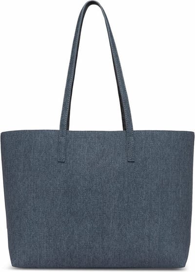 REPLAY Schoudertas Shopper Blue Denim + Black Denim Blauw Grijs