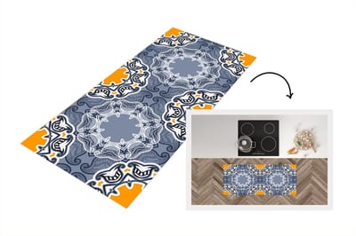 Keukenloper - Loper keuken - Winter - Abstract - Bloemen - Design - 120x50 cm - Keukenloper vinyl