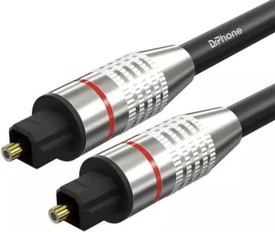DrPhone GoldPlate - Digitale Audio Toslink 5.1 Dolby Stereo Sound SPDIF Fiber Optische Audiokabel – 10 Meter
