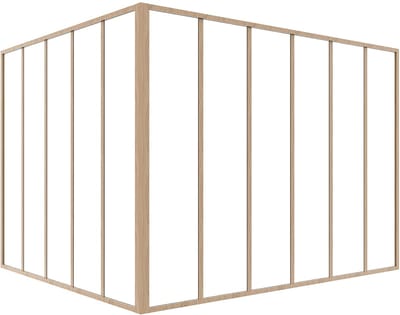 Vente-unique Hoekraam werkplaats van gepoedercoat aluminium - L180 x B150 x H130 cm (B x H) -Licht naturel - BAYVIEW