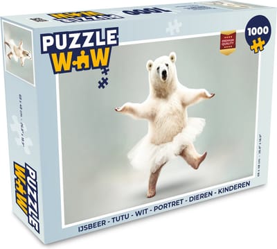 Puzzel IJsbeer - Tutu - Wit - Portret - Dieren - Kinderen - Legpuzzel - Puzzel 1000 stukjes volwassenen