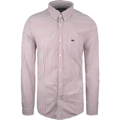 Lacoste Overhemd Rood/Wit Regular Fit Heren