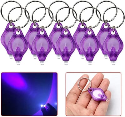 10x Mini UV LED Zaklamp Sleutelhanger - Detector voor Hondenurine & Fluorescentie