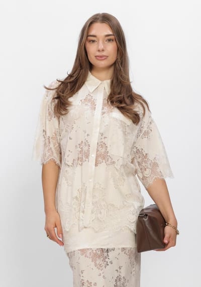 EDITED Bella Shirt Dames - Jurken - Ecru - Maat 36