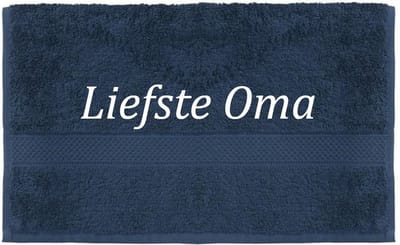 Handdoek - Liefste Oma - 100x50cm - Donker blauw