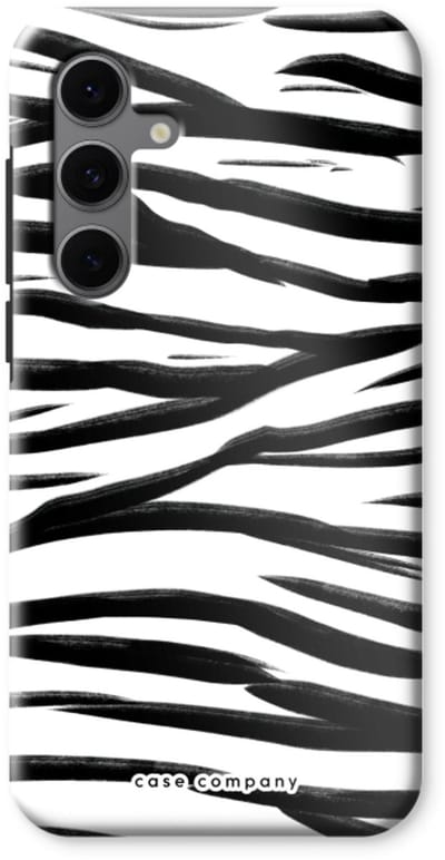 Case Company® - Hoesje geschikt voor Samsung Galaxy S24 FE hoesje - Zebra pattern - Tough Case - Maximale Bescherming alle Kanten en Schermrand