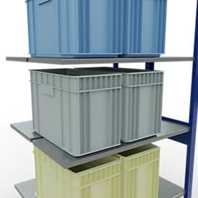 SCHULTE Lagertechnik - Dubbele stapelbak type 150 - 2500x1000x2x400 mm 2x6 schappen