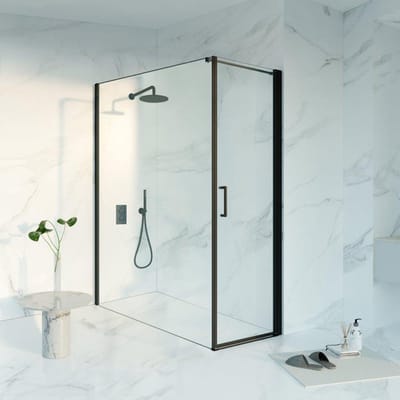 FugaFlow Eccelente Vetro Douchecabine - 60x180x200 - Profiel veiligheidsglas - anti kalk - mat zwart