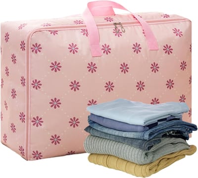 Dekens Opbergzak - Beddengoed Organizer - Ruimte Besparen - Duurzaam Oxford Doek - 55x33x20cm - Roze Zon