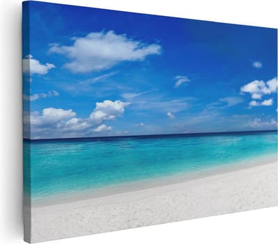 Artaza Canvas Schilderij Zeezicht - 30x20 cm - Klein - Wanddecoratie Strand - Muurdecoratie Woonkamer - Kamer Accessoires