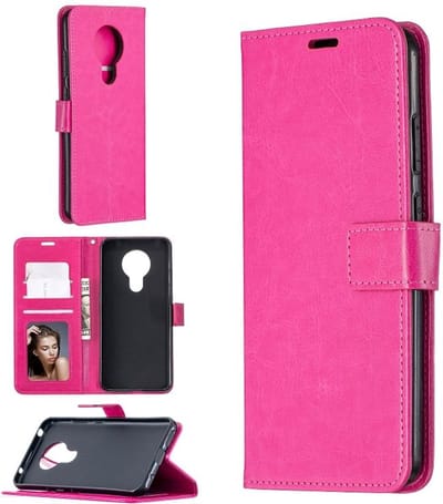 Bookcase Geschikt voor: Motorola Moto G7 Power - Roze - portemonnee hoesje