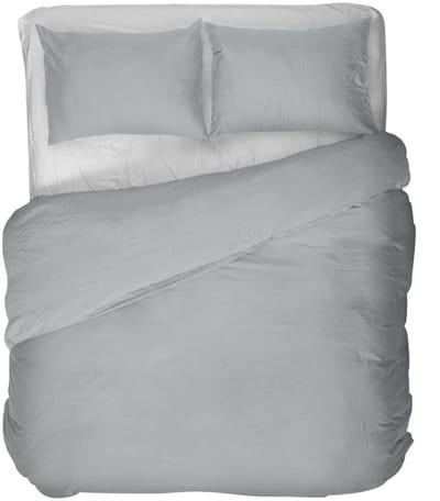 Kayori Senju Dekbedovertrek Katoensatijn - 260x200-220 + 2 slopen - Lits-jumeaux - 300TC Premium Hotelkwaliteit - Grijs