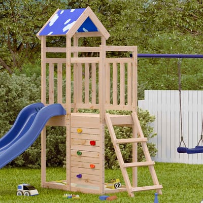vidaXL Speeltoren Naturel 110,5 x 52,5 x 215cm Massief grenenhout