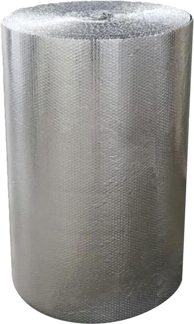 Isolatie folie - Noppenfolie reflecterend - Energie besparen - Dubbele bubble laag - 10 meter rol - Zilverkleurig