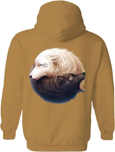 Wolven Yin And Yang Wolves The Coloured House Hoodie L
