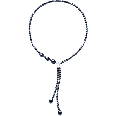 Ketting met echte gekweekte zoetwaterparels, rijstkorrel 5 mm en barok 11 mm