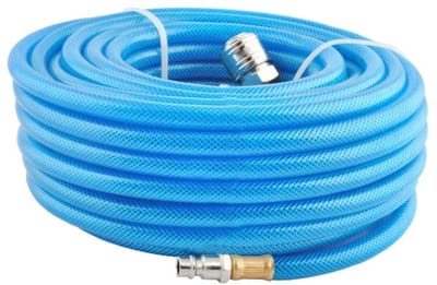Universele Drukslang - Flexibel bij Lage Temperaturen - Professionele Persluchtslang 20 Meter - Werkdruk 20 Bar - Flexibele Drukslang voor Compressor - Inclusief Snelkoppelingen - Max. 20 Bar - Ø 6x11mm - PVC Luchtslang - 20 Bar Werkdruk