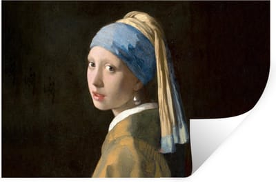 Muurstickers - Sticker Folie - Meisje met de parel - Schilderij - Oude meesters - Vermeer - 30x20 cm - Plakfolie - Muurstickers Kinderkamer - Zelfklevend Behang - Zelfklevend behangpapier - Stickerfolie
