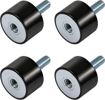 Rubberen Trillingsdemper - Schokdemper Bobbins - Trillingen Dempen - Efficiënte Geluidsreductie - M8 x 20 mm - Zwart