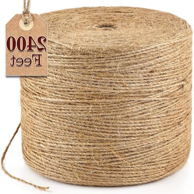 Natuurlijk Jute Touw - Ambachtelijk Garen - Decoratie en Knutselen - Duurzaam Materiaal - 2400 Voet - Bruin