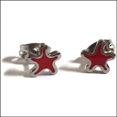 Aramat Jewels | Oorbellen | Kleurrijke Zeester Oorbellen | Rood | | | | Kinderen, Volwassenen | Verkleurd niet