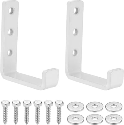 Set van 2 Sterke Wandhaken voor Garage, Ideaal voor Ladder, Gereedschap en Tuinslang Organizer, Duurzaam en Makkelijk te Bevestigen