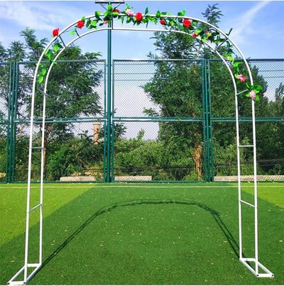 Tuin Prieel - Klimplant Boog - Decoratie Tuin - Roestvast Metaal - B300 x H220cm - Zwart