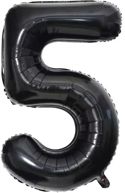 New Age Devi - Folieballon 5-jaar-zwart 41cm