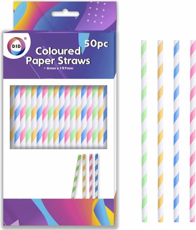 DID Gekleurde rietjes - 50x stuks - kleur mix - 20cm x 0.6cm - drinkrietjes - wegwerprietjes