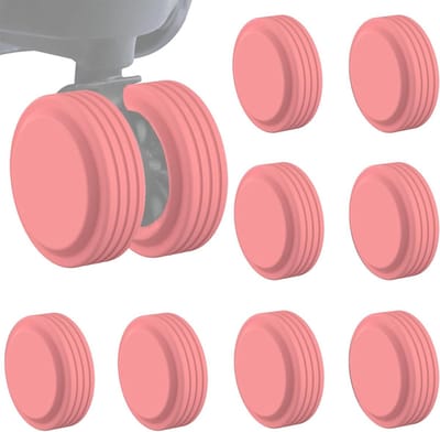 Set van 8 Beschermhoezen voor Kofferwielen - Siliconen Bescherming voor Spinner Wielen en Handbagage - Universele Kofferaccessoires in Roze