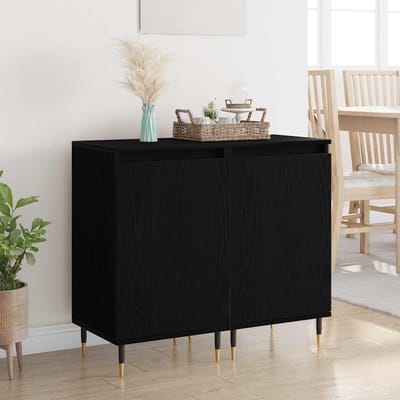vidaXL - Dressoir - 2 - st - Zwart - Eiken - 40 - x - 35 - x - 70 - cm