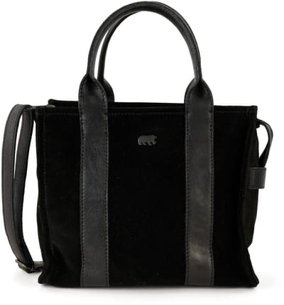 Bear Design Nova Suede Leren Mini Tote Bagg - Zwart