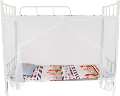 Bunkbed Hangmat met Mosquito Net, 4 Hoekige Bedgordijn voor Bunkbed, Wit (95x195x150cm) - Ideaal voor Kinderen en Bescherming tegen Insecten