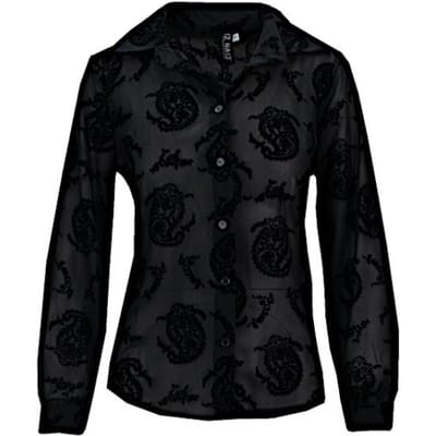 Iz Naiz Blouse 3818 Georgette - Paisley velvet black